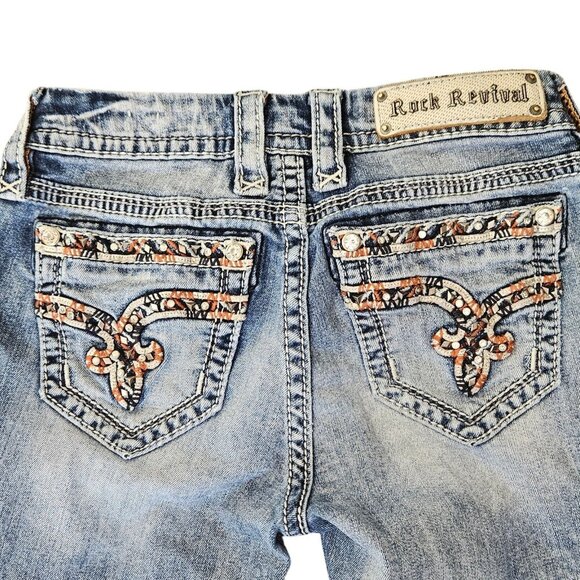 Rock Revival Jeans Womens Sherry Skinny Size 26 Low Rise Studded Embellished - Picture 3 of 16